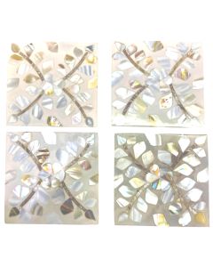 S/4 mother of pearl coaster 10cm