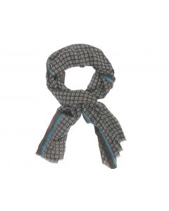 Brown/turquoise wool scarf